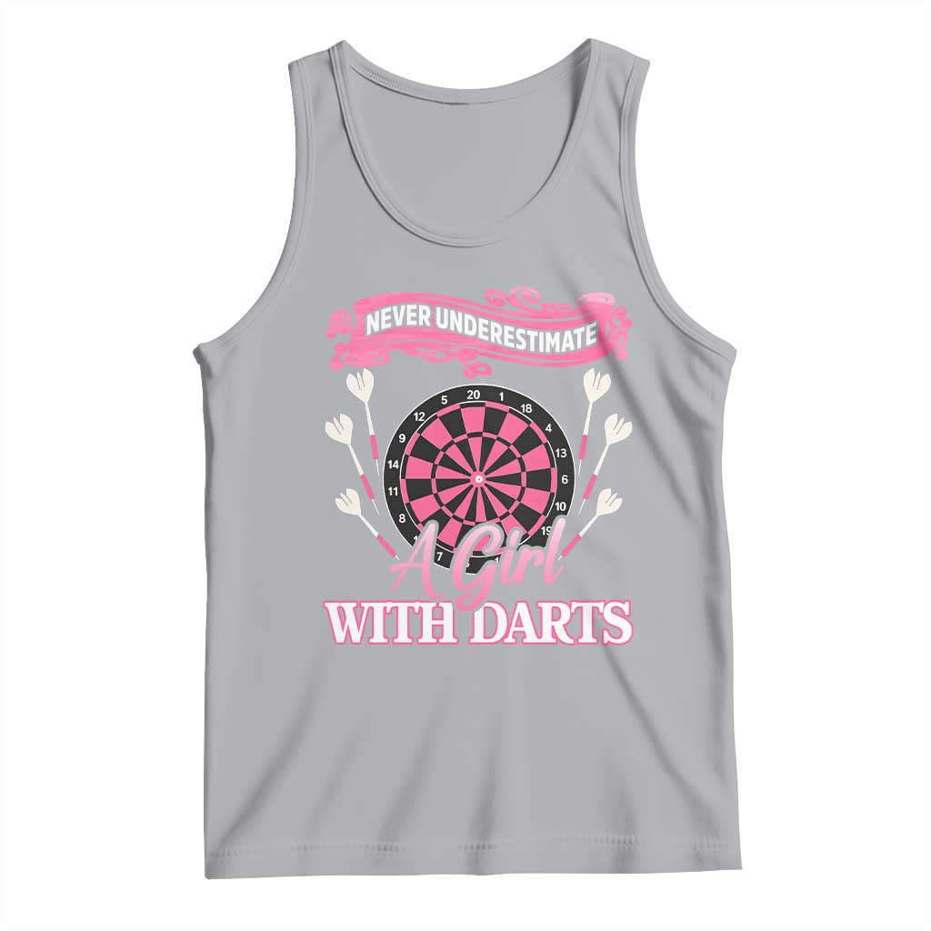 Never Underestimate A Girl Dart Player Gift Idea Tank Top TS12 Athletic Heather Print Your Wear