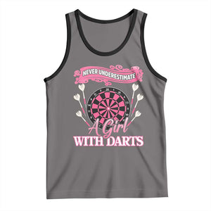Never Underestimate A Girl Dart Player Gift Idea Tank Top TS12 Deep Heather Black Print Your Wear