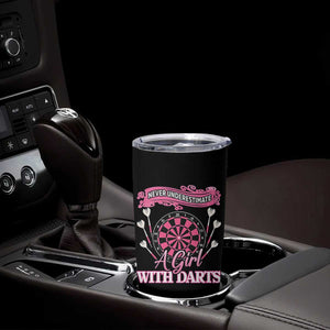 Never Underestimate A Girl Dart Player Gift Idea Tumbler Cup TS12 Print Your Wear