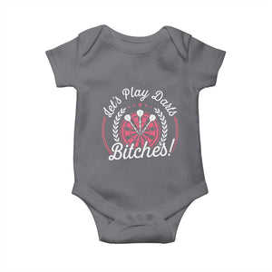 Lets Play Darts Bitches Baby Onesie Funny Female Dartist Gift TS12 Charcoal Print Your Wear