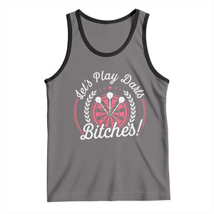 Lets Play Darts Bitches Tank Top Funny Female Dartist Gift TS12 Deep Heather Black Print Your Wear