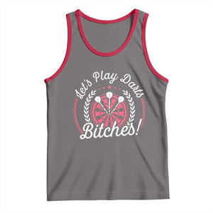 Lets Play Darts Bitches Tank Top Funny Female Dartist Gift TS12 Deep Heather Red Print Your Wear