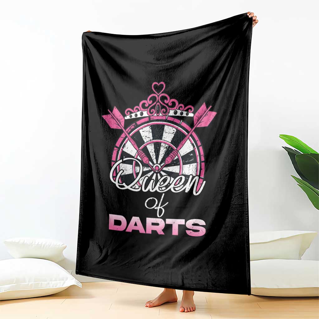 Queen Of Darts Throw Blanket Funny Dart Gift For Women TS12 Print Your Wear
