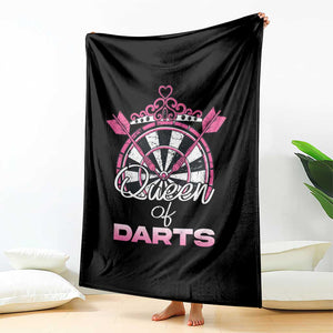 Queen Of Darts Throw Blanket Funny Dart Gift For Women TS12 Print Your Wear