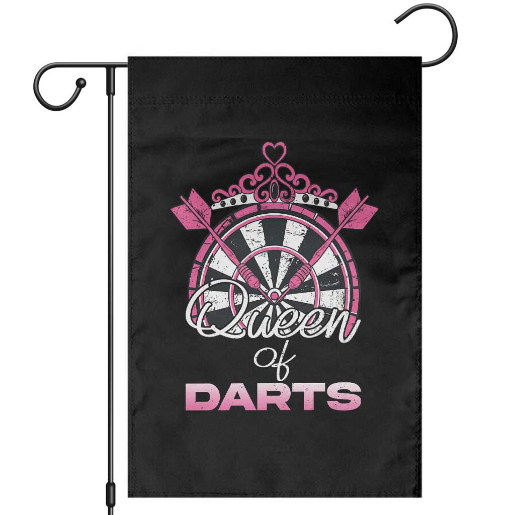 Queen Of Darts Garden Flag Funny Dart Gift For Women TS12 Black Print Your Wear