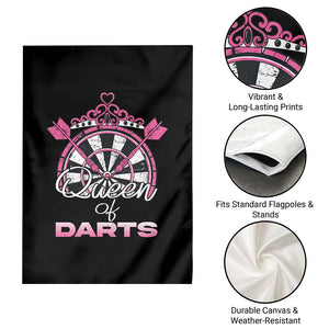 Queen Of Darts Garden Flag Funny Dart Gift For Women TS12 Print Your Wear