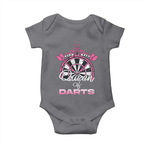 Queen Of Darts Baby Onesie Funny Dart Gift For Women TS12 Charcoal Print Your Wear