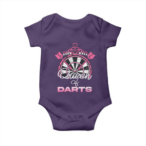Queen Of Darts Baby Onesie Funny Dart Gift For Women TS12 Purple Print Your Wear