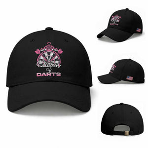 Queen Of Darts Baseball Cap Funny Dart Gift For Women TS12 Baseball Cap Universal Fit Black Print Your Wear