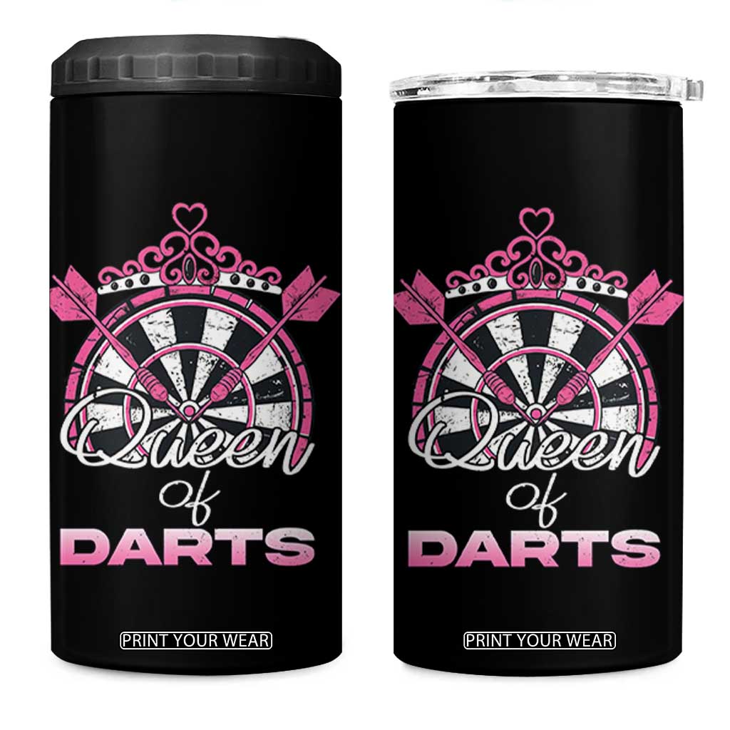 Queen Of Darts 4 in 1 Can Cooler Tumbler Funny Dart Gift For Women TS12 One Size: 16 oz Black Print Your Wear