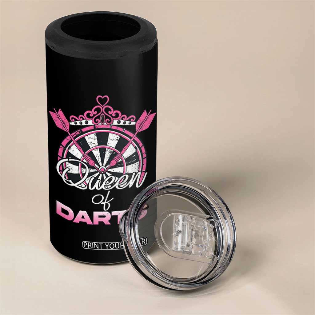 Queen Of Darts 4 in 1 Can Cooler Tumbler Funny Dart Gift For Women TS12 Print Your Wear