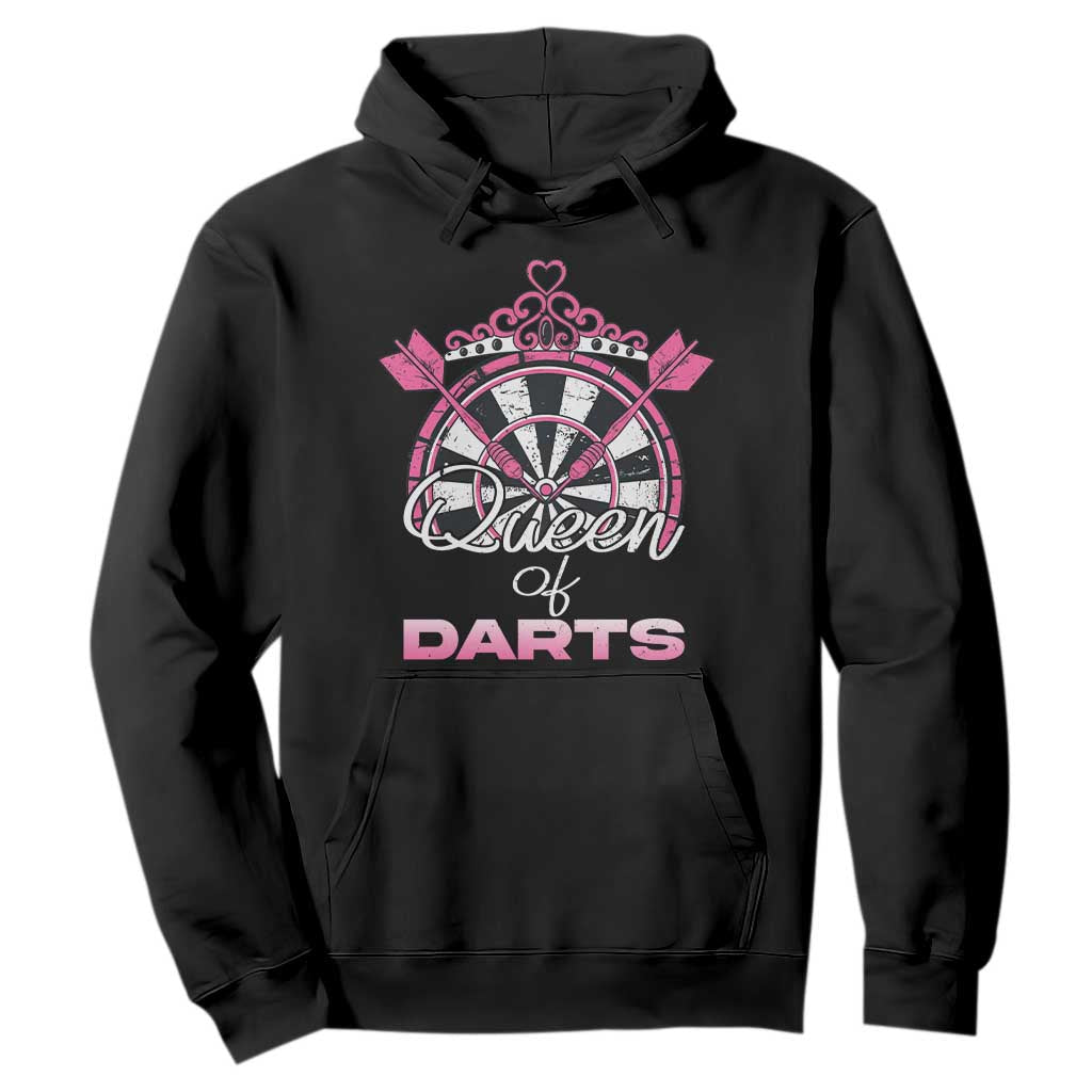 Queen Of Darts Hoodie Funny Dart Gift For Women TS12 Black Print Your Wear