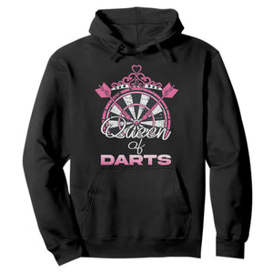 Queen Of Darts Hoodie Funny Dart Gift For Women TS12 Black Print Your Wear