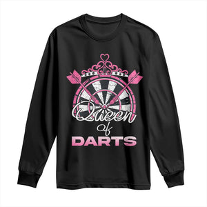 Queen Of Darts Long Sleeve Shirt Funny Dart Gift For Women TS12 Black Print Your Wear