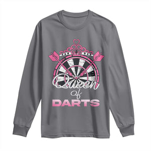 Queen Of Darts Long Sleeve Shirt Funny Dart Gift For Women TS12 Charcoal Print Your Wear