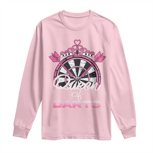 Queen Of Darts Long Sleeve Shirt Funny Dart Gift For Women TS12 Light Pink Print Your Wear