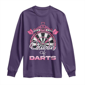 Queen Of Darts Long Sleeve Shirt Funny Dart Gift For Women TS12 Purple Print Your Wear