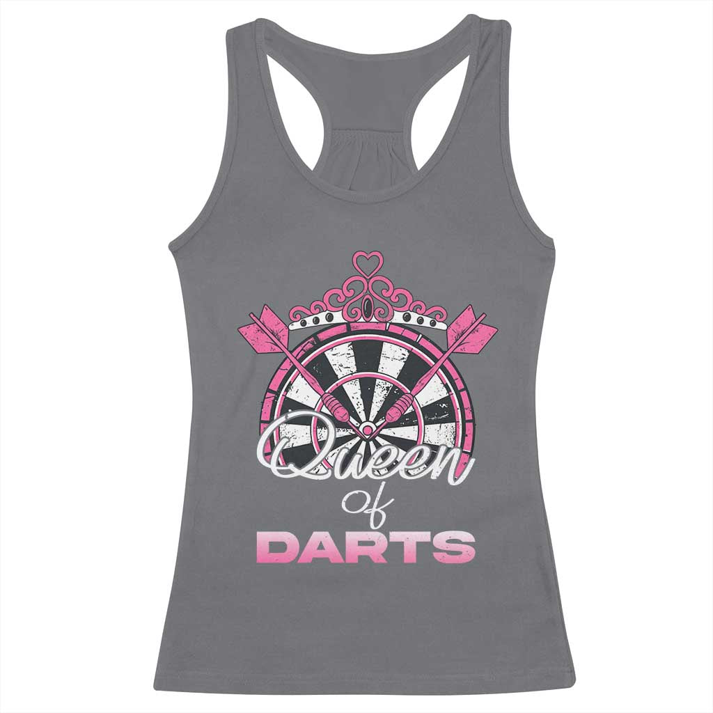 Queen Of Darts Racerback Tank Top Funny Dart Gift For Women TS12 Charcoal Print Your Wear