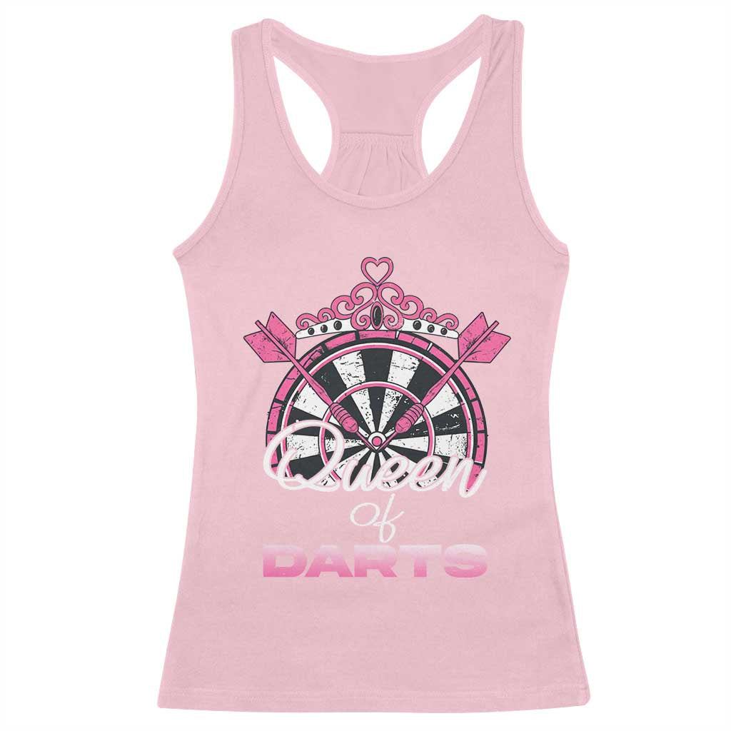 Queen Of Darts Racerback Tank Top Funny Dart Gift For Women TS12 Light Pink Print Your Wear