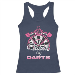 Queen Of Darts Racerback Tank Top Funny Dart Gift For Women TS12 Navy Print Your Wear