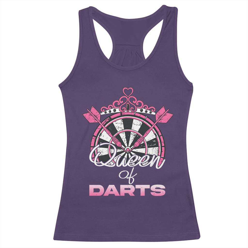 Queen Of Darts Racerback Tank Top Funny Dart Gift For Women TS12 Purple Print Your Wear