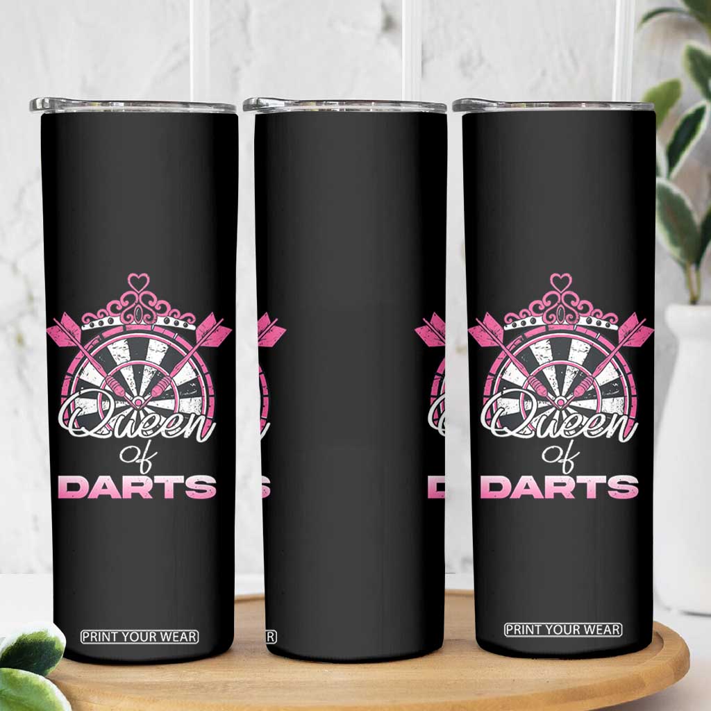 Queen Of Darts Skinny Tumbler Funny Dart Gift For Women TS12 Print Your Wear