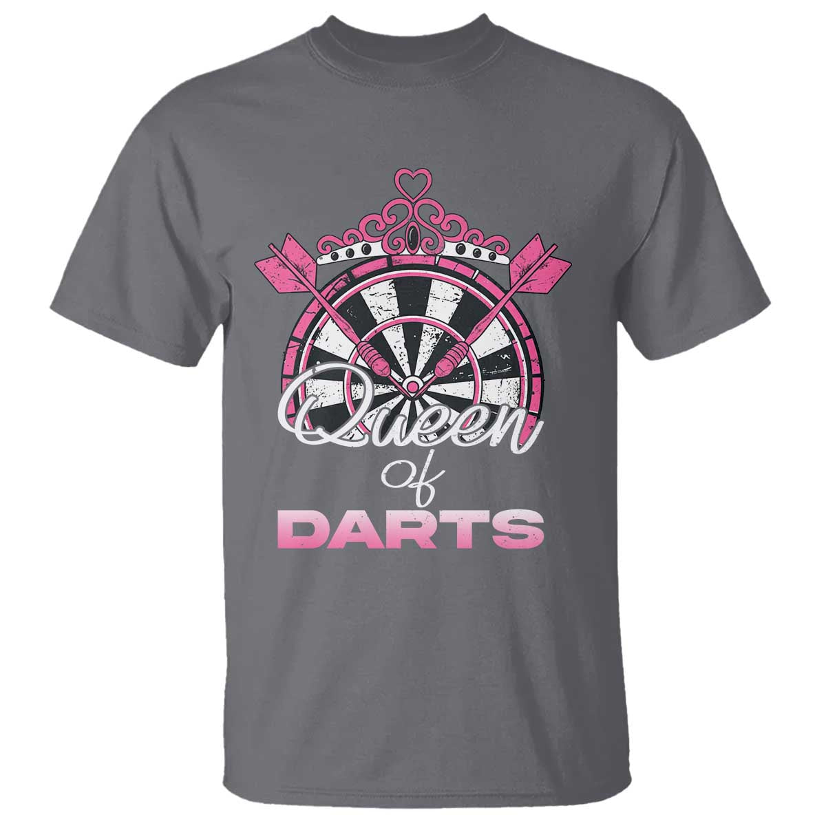 Queen Of Darts T Shirt Funny Dart Gift For Women TS12 Charcoal Print Your Wear