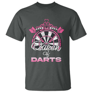 Queen Of Darts T Shirt Funny Dart Gift For Women TS12 Dark Heather Print Your Wear