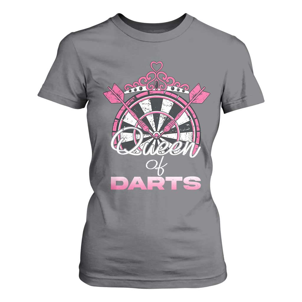 Queen Of Darts T Shirt For Women Funny Dart Gift For Women TS12 Charcoal Print Your Wear