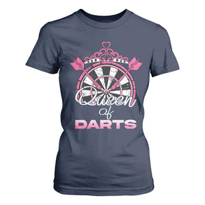 Queen Of Darts T Shirt For Women Funny Dart Gift For Women TS12 Navy Print Your Wear