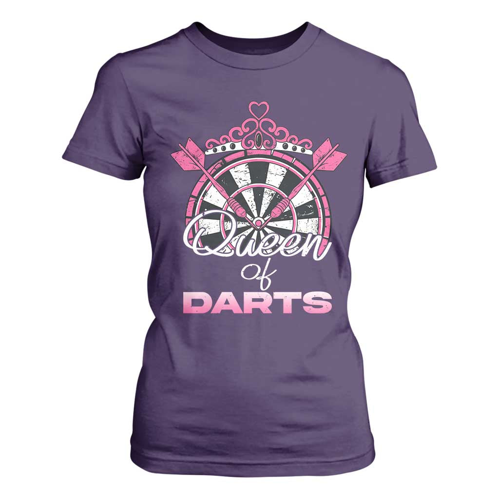 Queen Of Darts T Shirt For Women Funny Dart Gift For Women TS12 Purple Print Your Wear
