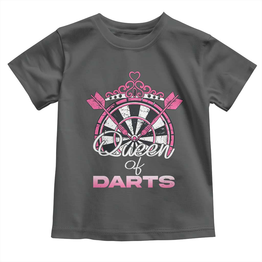 Queen Of Darts Toddler T Shirt Funny Dart Gift For Women TS12 Dark Heather Print Your Wear