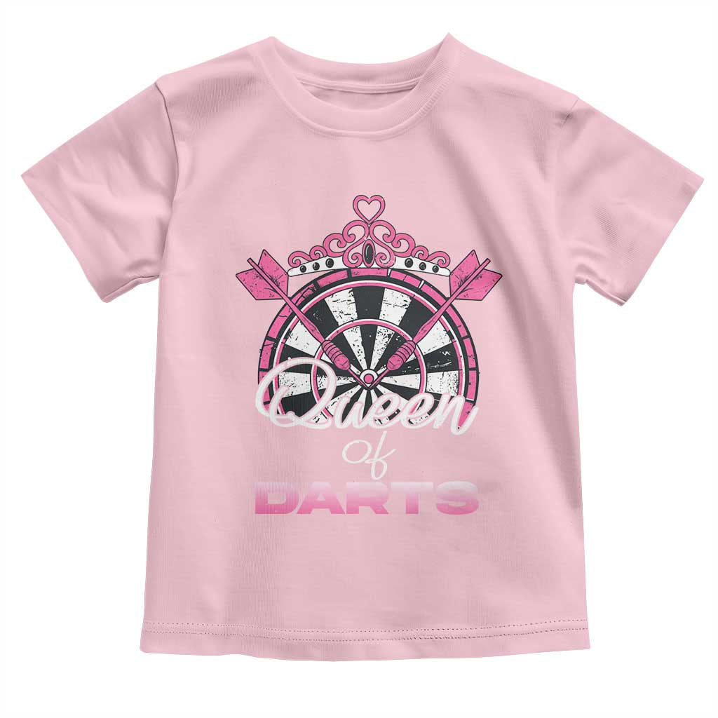 Queen Of Darts Toddler T Shirt Funny Dart Gift For Women TS12 Light Pink Print Your Wear