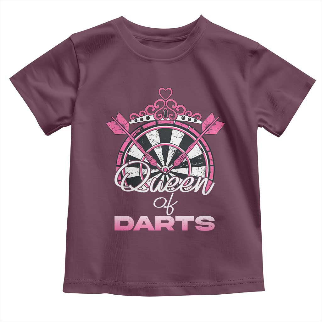 Queen Of Darts Toddler T Shirt Funny Dart Gift For Women TS12 Maroon Print Your Wear
