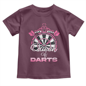 Queen Of Darts Toddler T Shirt Funny Dart Gift For Women TS12 Maroon Print Your Wear