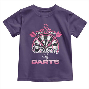 Queen Of Darts Toddler T Shirt Funny Dart Gift For Women TS12 Purple Print Your Wear