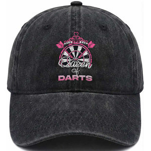 Queen Of Darts Washed Cotton Baseball Cap Funny Dart Gift For Women TS12 Print Your Wear