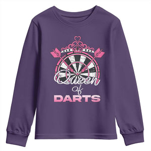 Queen Of Darts Youth Sweatshirt Funny Dart Gift For Women TS12 Purple Print Your Wear