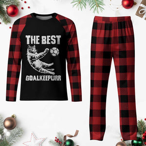 The Best Cat Goalkeeper Plaid Pajama Set Soccer Player Gift TS12 Buffalo Plaid Print Your Wear