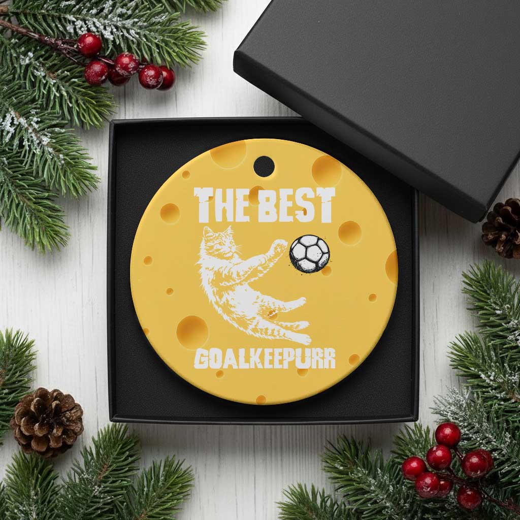 The Best Cat Goalkeeper Ceramic Ornament Soccer Player Gift TS12 1pc Yellow Cheese Print Your Wear