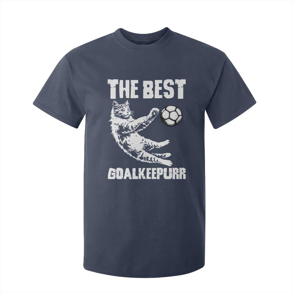 The Best Cat Goalkeeper T Shirt For Kid Soccer Player Gift TS12 Navy Print Your Wear