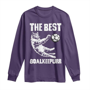 The Best Cat Goalkeeper Long Sleeve Shirt Soccer Player Gift TS12 Purple Print Your Wear