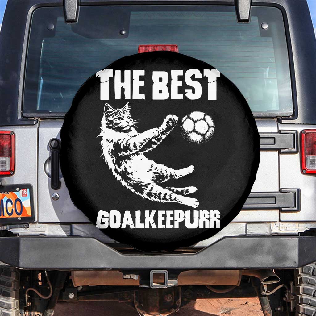 The Best Cat Goalkeeper Spare Tire Cover Soccer Player Gift TS12 No hole Black Print Your Wear