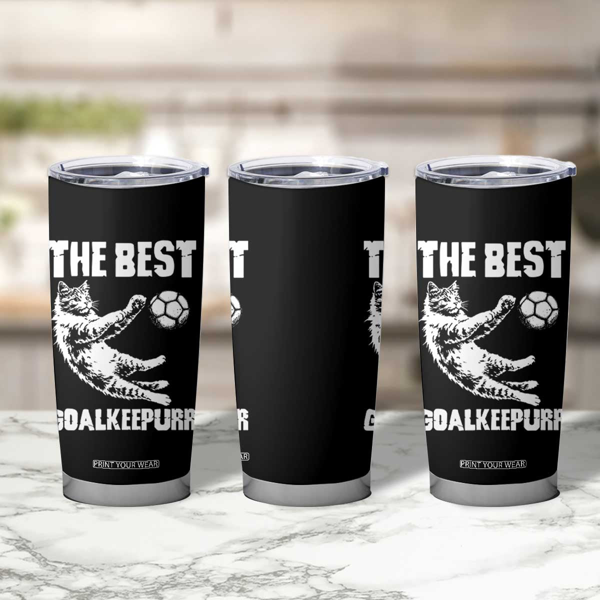 The Best Cat Goalkeeper Tumbler Cup Soccer Player Gift TS12 Print Your Wear