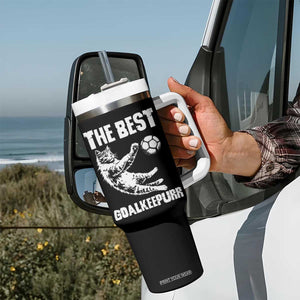 The Best Cat Goalkeeper Tumbler With Handle Soccer Player Gift TS12 Print Your Wear