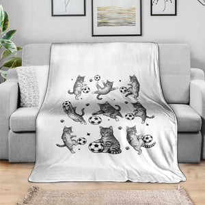 Funny Cat Soccer Player Throw Blanket Gift For Soccer Lovers TS12 Print Your Wear