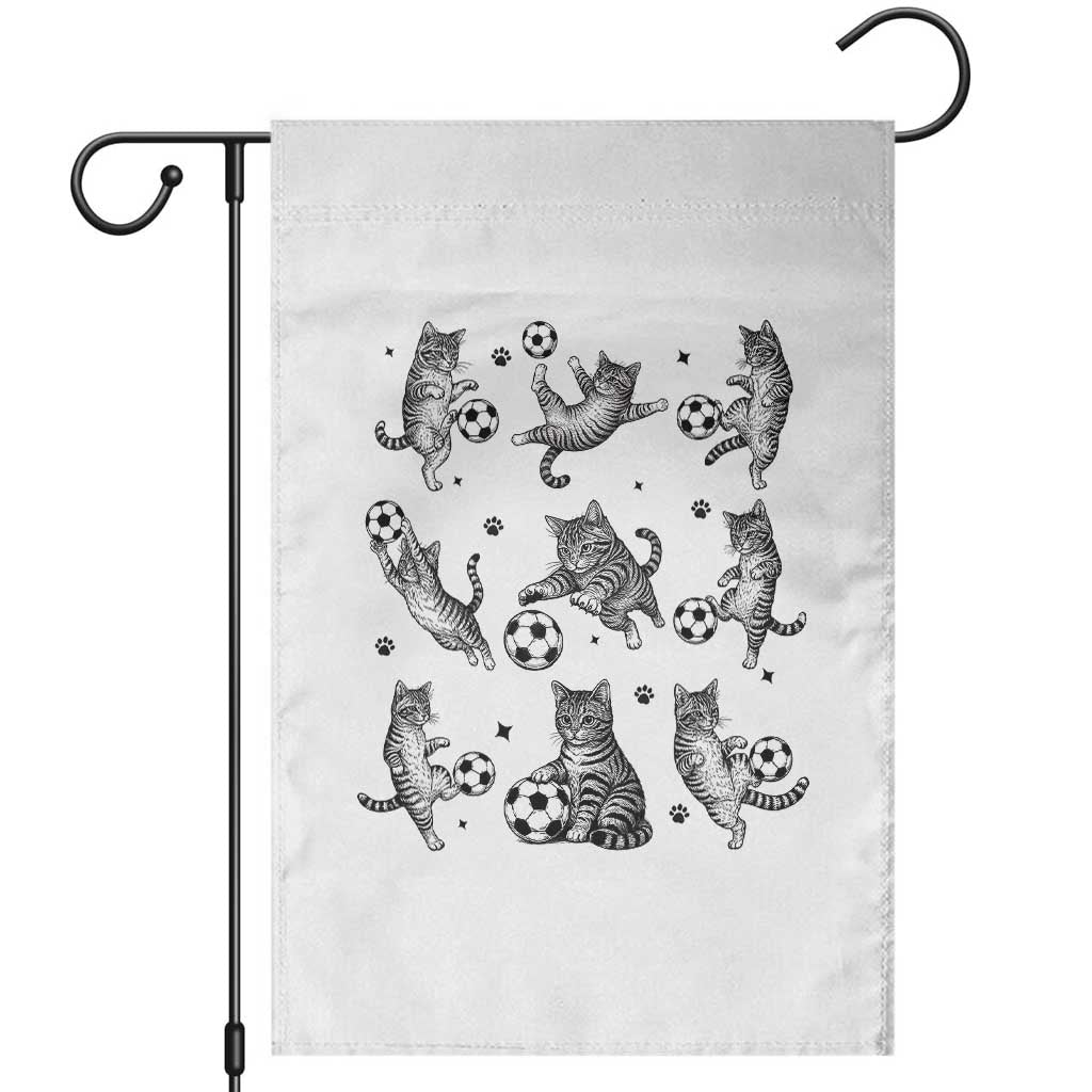Funny Cat Soccer Player Garden Flag Gift For Soccer Lovers TS12 White Print Your Wear