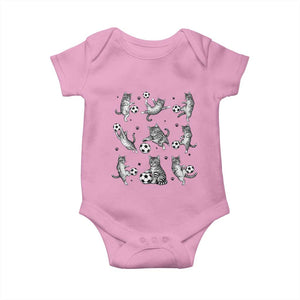 Funny Cat Soccer Player Baby Onesie Gift For Soccer Lovers TS12 Light Pink Print Your Wear