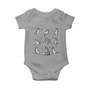 Funny Cat Soccer Player Baby Onesie Gift For Soccer Lovers TS12 Sport Gray Print Your Wear
