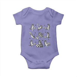 Funny Cat Soccer Player Baby Onesie Gift For Soccer Lovers TS12 Violet Print Your Wear